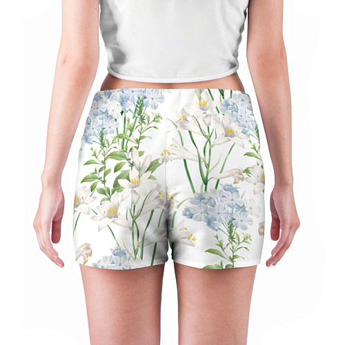 Женские шорты Цветы Утонченные и Яркие / 3D-принт – фото 4