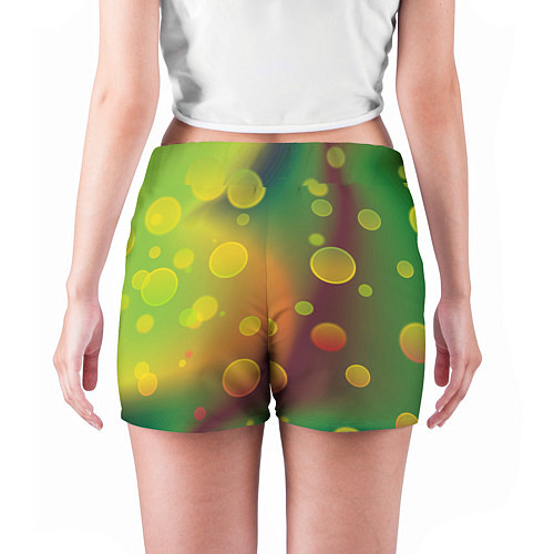 Женские шорты Кружочки на разноцветном фоне / 3D-принт – фото 4
