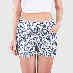 Шорты женские Гжелевый рисунок, цвет: 3D-принт — фото 2