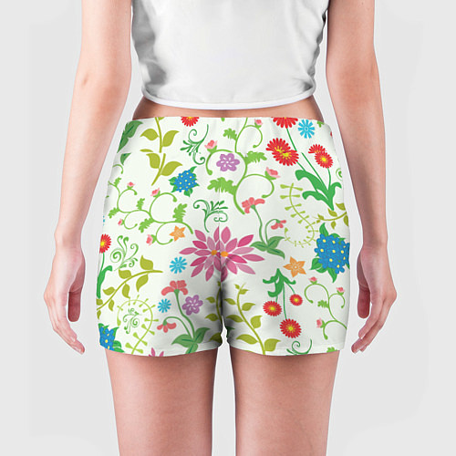 Женские шорты Поле полевых цветов / 3D-принт – фото 4