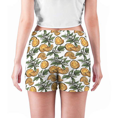 Женские шорты Узор из тропических апельсинов / 3D-принт – фото 4