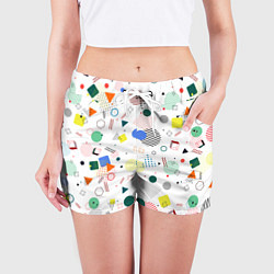 Шорты женские MULTICOLORED GEOMETRIC SHAPES, цвет: 3D-принт — фото 2