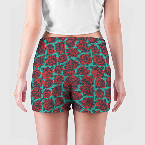 Женские шорты Розы тату / 3D-принт – фото 4