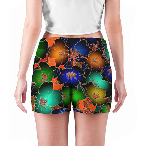 Женские шорты Vanguard floral pattern Summer night Fashion trend / 3D-принт – фото 4