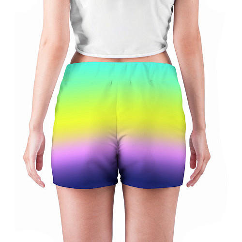 Женские шорты Разноцветный размытый фон градиент / 3D-принт – фото 4