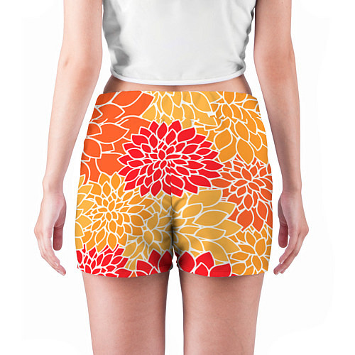 Женские шорты Летний цветочный паттерн / 3D-принт – фото 4