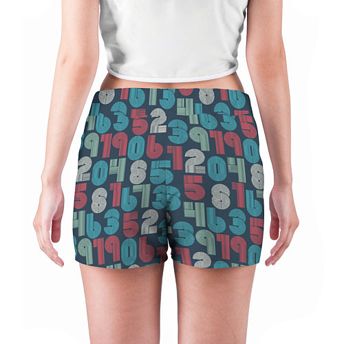 Женские шорты Цифры в стиле Ретро / 3D-принт – фото 4