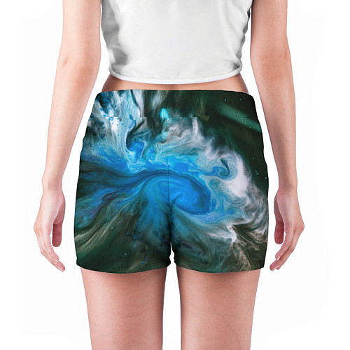 Женские шорты Неоновые краски - Синий / 3D-принт – фото 4