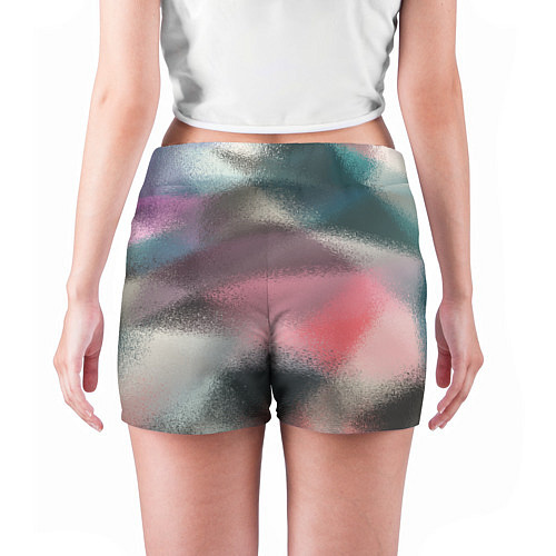 Женские шорты Современный разноцветный абстрактный узор / 3D-принт – фото 4