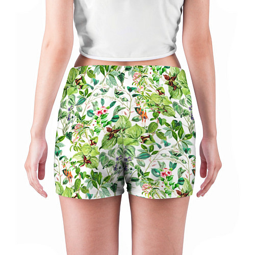 Женские шорты Яркие Зелёные Цветы / 3D-принт – фото 4