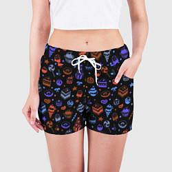 Шорты женские Паттерн из тортов, пирожных и других сладостей, цвет: 3D-принт — фото 2