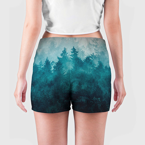 Женские шорты Темный хвойный лес / 3D-принт – фото 4