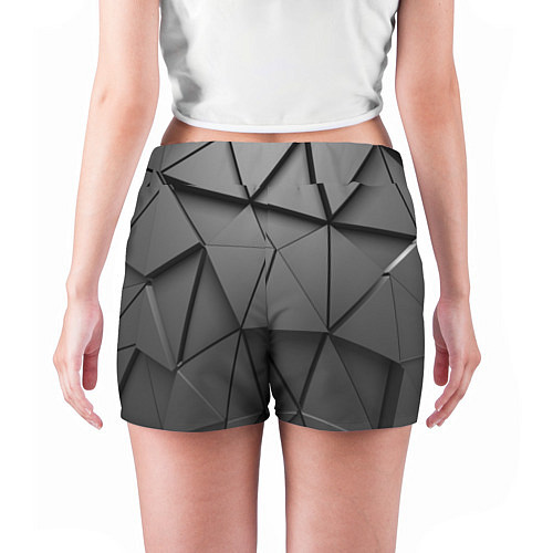 Женские шорты Треугольники серые / 3D-принт – фото 4