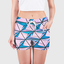 Шорты женские Абстрактные геометрические панели, цвет: 3D-принт — фото 2