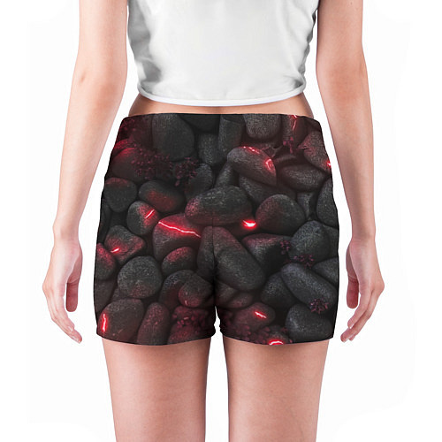 Женские шорты Камни с разломами неон / 3D-принт – фото 4