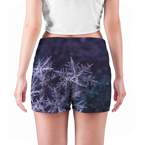Женские шорты Снежинки макро фото / 3D-принт – фото 4