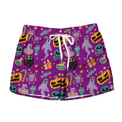 Женские шорты Happy Halloween - holiday pattern