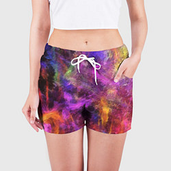 Шорты женские Разводы цветные, цвет: 3D-принт — фото 2