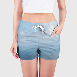 Шорты женские Крымское море, цвет: 3D-принт — фото 2