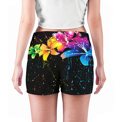 Женские шорты Цветные лилии / 3D-принт – фото 4