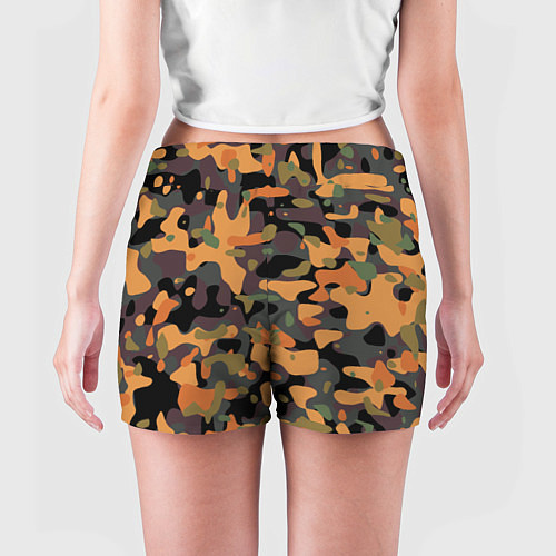 Женские шорты Камуфляж осенний лес / 3D-принт – фото 4