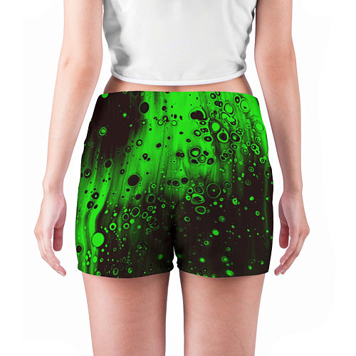 Женские шорты Зелёные краски и вода / 3D-принт – фото 4