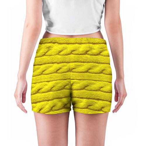 Женские шорты Жёлтый свитер - Осень-Зима 2028 / 3D-принт – фото 4