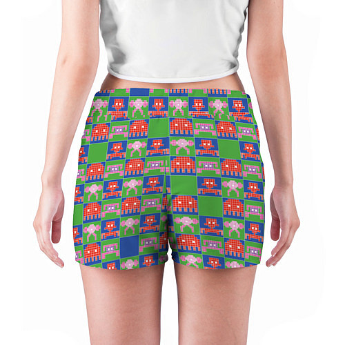 Женские шорты Пиксельный рисунок поп арт / 3D-принт – фото 4