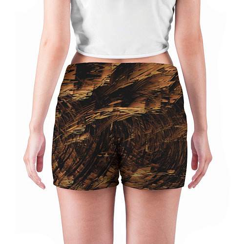Женские шорты Абстрактные лиственные краски / 3D-принт – фото 4