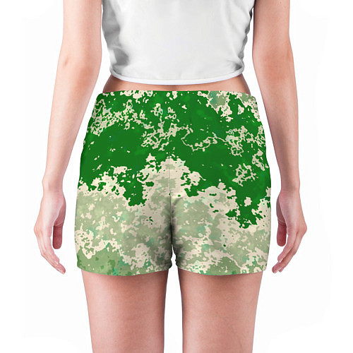 Женские шорты Абстракция в зелёных тонах / 3D-принт – фото 4