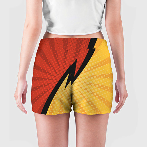 Женские шорты Желтая красная молния / 3D-принт – фото 4