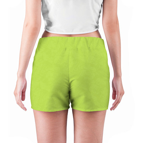 Женские шорты Текстурированный ярко зеленый салатовый / 3D-принт – фото 4