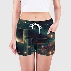 Шорты женские Абстракция паркета и звезд, цвет: 3D-принт — фото 2