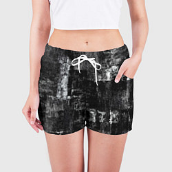 Шорты женские Абстракт чёрного и белого, цвет: 3D-принт — фото 2