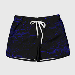 Шорты женские Абстрактный цифровой фон, цвет: 3D-принт