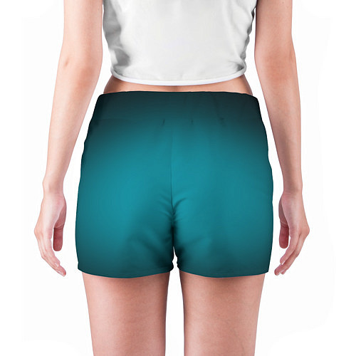 Женские шорты Темно-бирюзовый градиент / 3D-принт – фото 4
