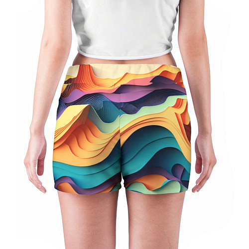 Женские шорты Цветной рельеф / 3D-принт – фото 4