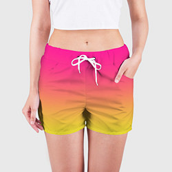 Шорты женские Фиолетово-желтый градиент, цвет: 3D-принт — фото 2