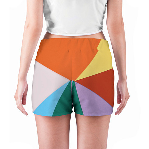 Женские шорты Разноцветные пересекающиеся треугольники / 3D-принт – фото 4
