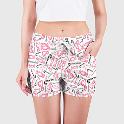 Шорты женские Сладкая жизнь в розовом цвете, цвет: 3D-принт — фото 2