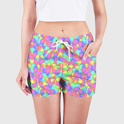 Шорты женские Круг спектр, цвет: 3D-принт — фото 2