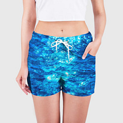 Шорты женские Текстура воды, цвет: 3D-принт — фото 2