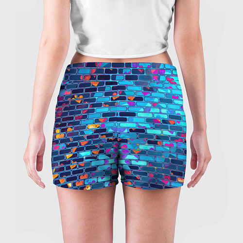 Женские шорты Кирпичные сердца / 3D-принт – фото 4