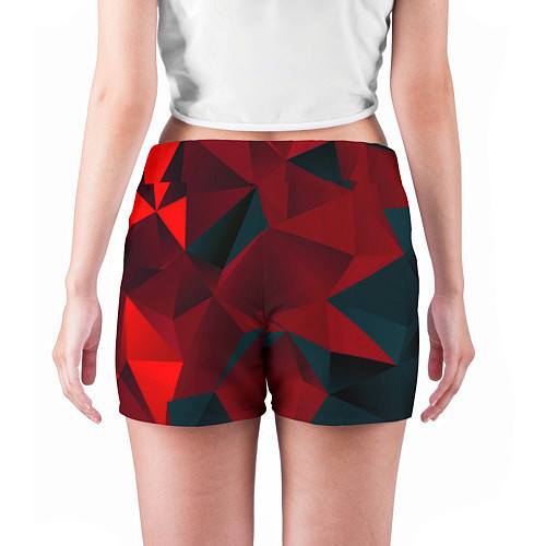 Женские шорты Битва кубов красный и черный / 3D-принт – фото 4