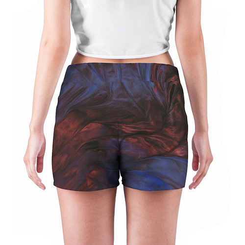 Женские шорты Тёмные переливающиеся волны с блёстками / 3D-принт – фото 4