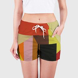 Шорты женские Геометрическое множество разноцветных фигуры, цвет: 3D-принт — фото 2