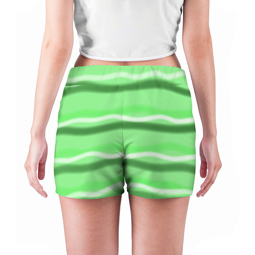 Женские шорты Зеленые волны / 3D-принт – фото 4