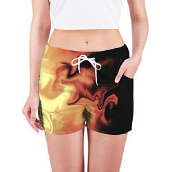 Шорты женские Пламя с боку, цвет: 3D-принт — фото 2