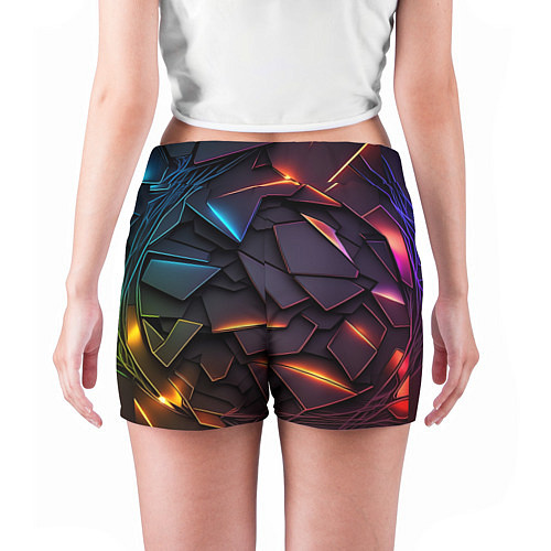 Женские шорты Яркие неоновые объекты / 3D-принт – фото 4