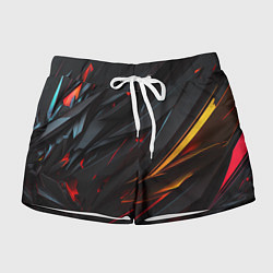 Шорты женские Объемные темные пластины, цвет: 3D-принт